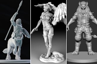 sculpt custom 3d model miniature character of any scale stl for 3d printing ttg