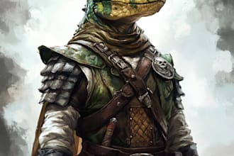 do professional realistic fantasy dnd character illustration