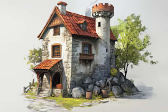 do beautiful fantasy art and oc environment concept art