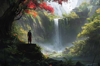 draw any environment concept art and backgrounds fantasy landscape sci fi art