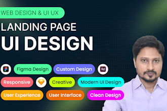 do figma landing page design, saas landing page, homepage design and dashboard