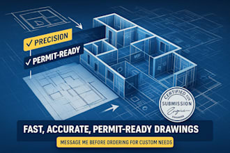 design architectural plans, utility layout with stamp for city permit approval
