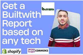 provide shopify or any tech stack reports using builtwith pro