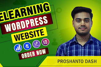 build wordpress elearning website by learndash or tutor lms