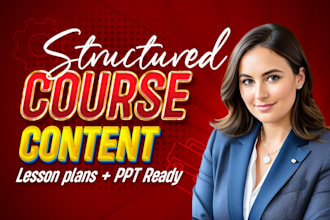 write online course content, syllabus, curriculum, lesson plan, manual and PPT