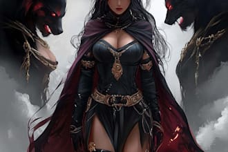draw dnd character art illustration or game character art