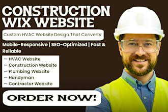 design hvac, plumbing, construction, roofing, handyman website on wix