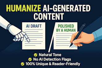 humanize ai content, ai to human essay, book, edit ai content
