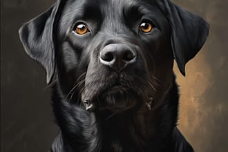create realistic digital pet portrait dog, cat, horse
