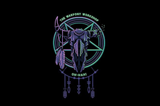 design creative war pony clothing logo
