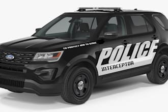 model 3d military vehicle, police suv, pickup truck, armored tank, car wrap