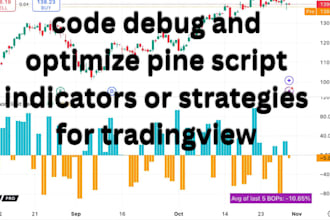 code, debug, and optimize pine script indicators or strategies for tradingview