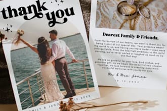 design amazon product thank you card small business wedding invite menu design