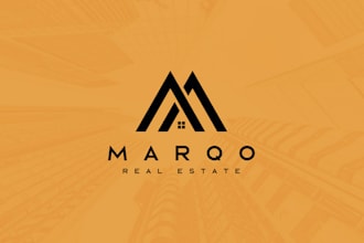 do minimalist real estate, property, roofing, construction business logo design