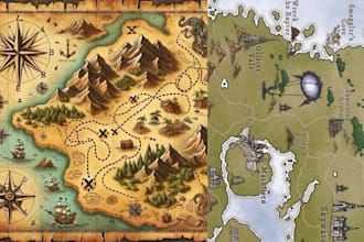 fantasy map dnd city map country map event map vector and map illustration