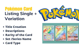 do pokemon card listings with accurate titles on ebay amazon and shopify