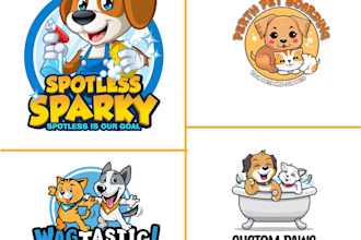 design unique cute cartoon pet, dog, cat or animal mascot logo