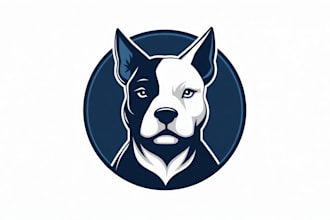 create beautiful pitbull dog mascot logo design within new concepts