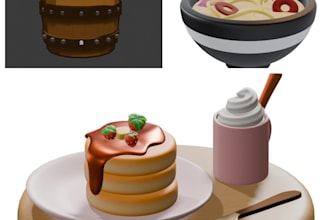 create stylized 3d models illustrations and cartoon scene