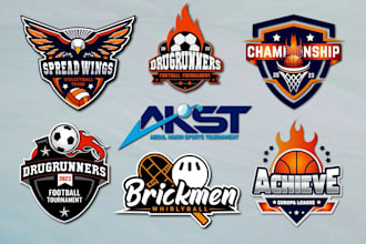 design baseball, basketball, volleyball, tennis, football, and golf sports logo