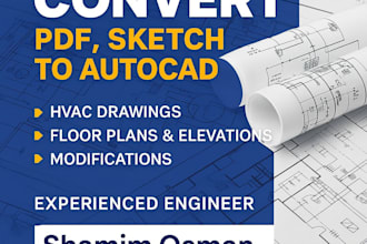 convert a floor plan, PDF, or sketch to a autocad drawing