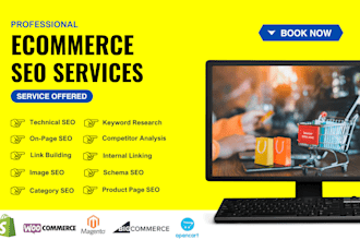 do ecommerce SEO for bigcommerce, shopify, woocommerce, magento, duda