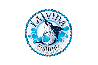 design aesthetics beautiful fishing camp logo