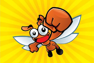 design mascot flying ant day logo