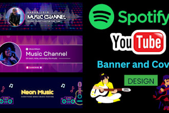 design a professional spotify or youtube banner and artist profile cover