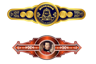 do modern cigar logo, bands, label, and cigar box design