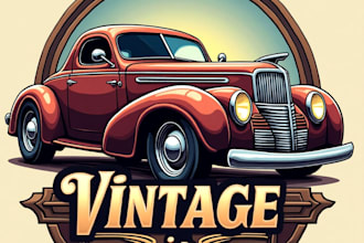 design high quality vintage racing car logo for your business