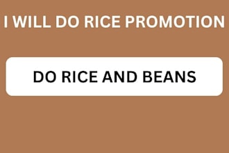 do food promotion, rice, beans, yam, making your f