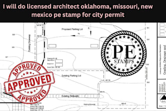 do licensed architect oklahoma, missouri, new mexico pe stamp for city permit