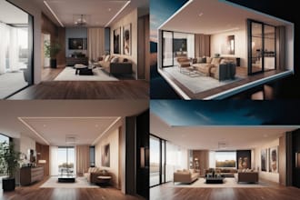 do realistic 3d virtual tour walkthrough for interior, exterior with 360 render