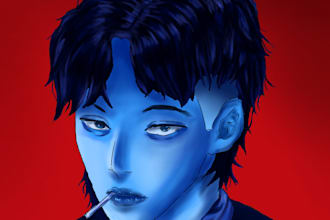 draw you, oc, like in manga or manhwa style