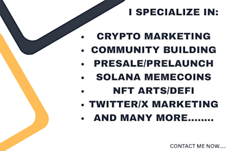crypto sol memecoin nft pumpfun token web3 dex marketing x twitter promotion