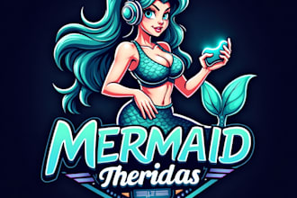 design high quality esport mermaid mascot logo for your business