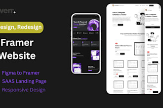 design and redesign a framer website or landing page