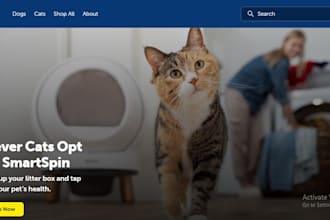 build an automated shopify store for pets website chew toys, puzzle toys, squeak