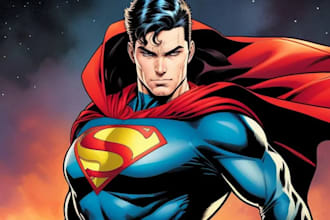 draw marvel dc custom comics superhero portrait
