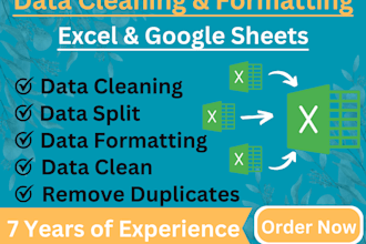 clean, format, spilt, merge, excel data entry