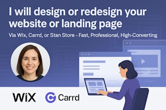design carrd landing page design, carrd website design, fix and edit carrd site