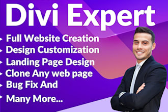 wordpress divi theme website design redesign wpbakery wpform gravity form expert