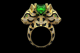 design custom 3d jewelry model for ring, earrings, lattice model for 3d printing