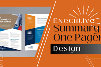 design one pager, executive summary, capability statement sales sheet amazon kdp
