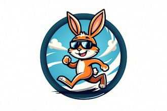 make different racing speed rabbit mascot logo design within 1 day