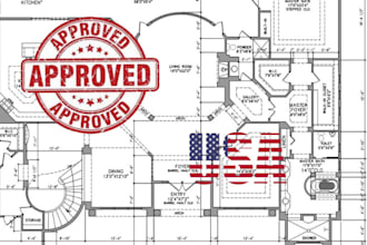 provide complete city permit drawings, floor plans, architectural stamp