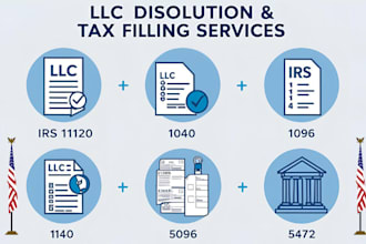 dissolve your US llc and handle tax filings including forms 1120 1040, 1096 5472