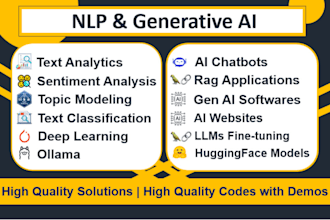 do text analytics, nlp, chatgpt, llama3, generative ai project using python