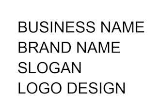 design your company name, business name, brand, logo, slogan